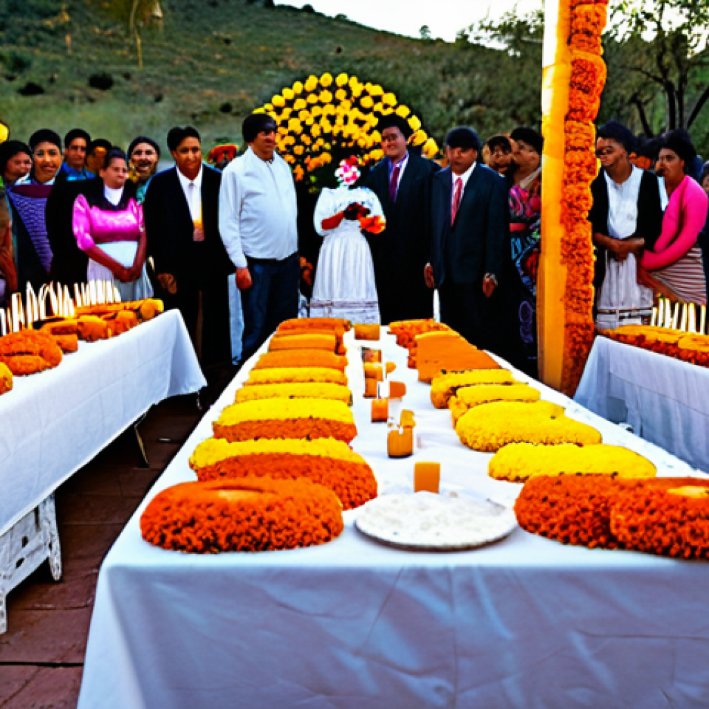 의도적 공동체의 다문화 이해 증진 프로그램 - **
"A vibrant Día de Muertos celebration in Oaxaca, Mexico. Families gather around colorful altars...