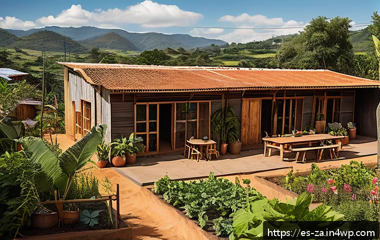 의도적 공동체의 운영 방식과 구조 변화 - A vibrant intentional community in a rural Latin American setting, showcasing eco-friendly shared ho...